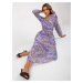 Světle fialové vzorované šaty s opaskem a plisovanou sukní --violet Fialová