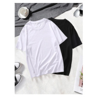 Know 2-Pack Black and White T-shirt for Men Oversized T-Shirt.