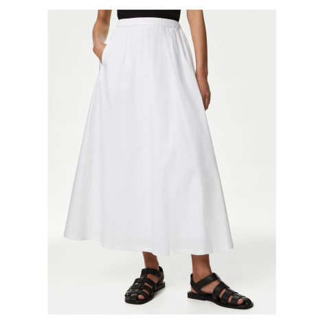 Bílá dámská plisovaná midi sukně Marks & Spencer