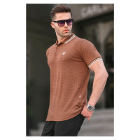 Madmext Brown Basic Regular Fit Men's Polo Neck T-Shirt 6100
