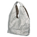Nepřehlédnutelná dámská perforovaná koženková kabelka Briac, stříbrná