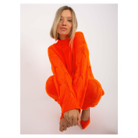 Oranžové pletené šaty se stojáčkem RUE PARIS