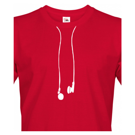 Pánské tričko se sluchátky - vtipný minimalistický potisk BezvaTriko