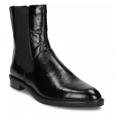 Černá kožená dámská obuv v Chelsea stylu