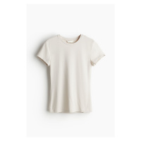 H & M - Přiléhavé tričko - béžová