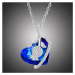 Éternelle Náhrdelník Swarovski Elements Diega - srdce NH1132 Modrá 40 cm + 5 cm (prodloužení)