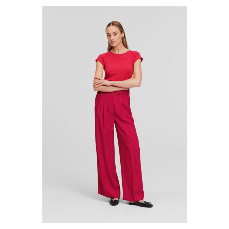 Kalhoty karl lagerfeld satin suit pants persian red