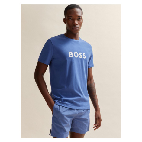 Modré pánské tričko s krátkým rukávem BOSS Hugo Boss