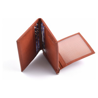 Pánská kožená peněženka-dolarka s pérkem a doklady rezavá hnědá, 11 x 0 x 8 (SB00-SC845-13KUZ)