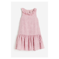 H & M - Žakárové tkané šaty's límečkem - růžová