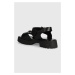 Kožené sandály Wojas 7610851 dámské, černá barva, na platformě