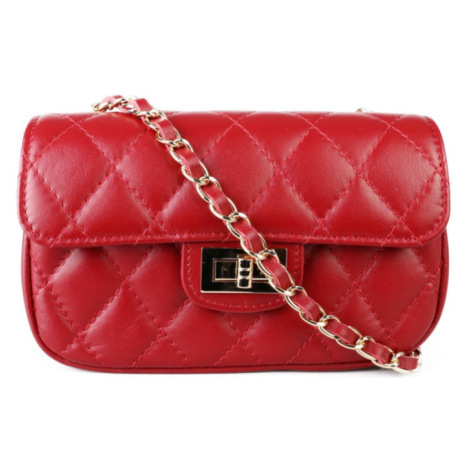 Italské luxusní kožené kabelky Michaela červené