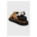 Kožené sandály Kurt Geiger London Orson Cross Strap Sandal dámské, béžová barva, na platformě, 9