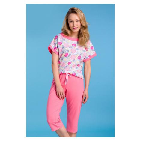 Ružové kvetované pyžamo PY121