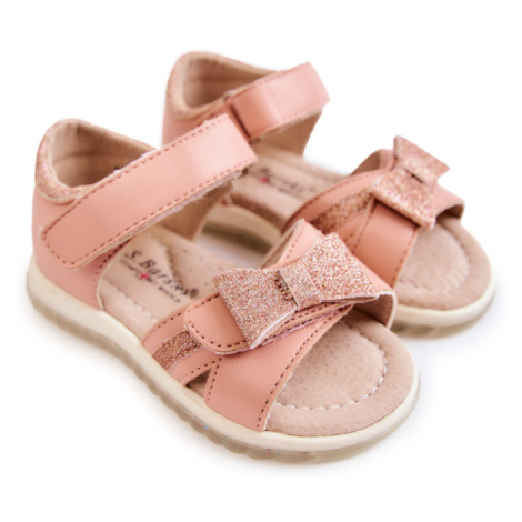 Dětské kožené sandály na suchý zip Pink Lolly S.Barski