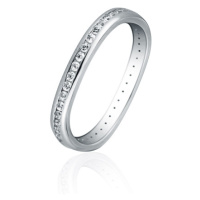 Moderní stříbrný prsten se zirkony STRP0524F