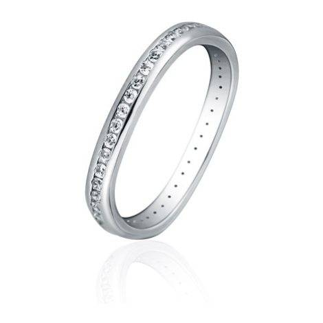 Moderní stříbrný prsten se zirkony STRP0524F JVD