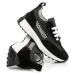 Tenisky dsquared logo leather & tech running sneakers low lace up černá