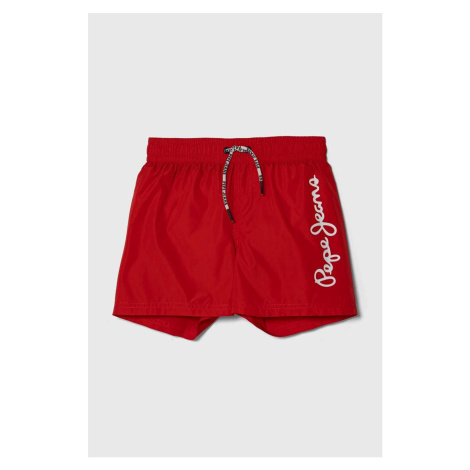 Dětské plavkové šortky Pepe Jeans LOGO SWIMSHORT červená barva