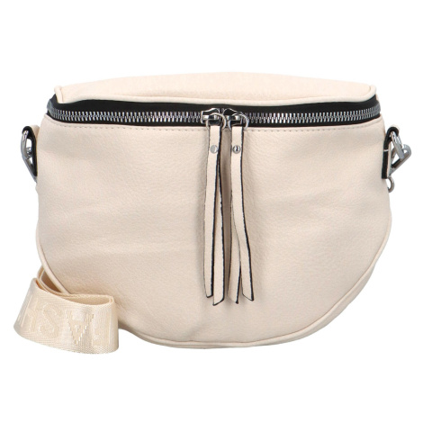 Módní dámská koženková ledvinka/crossbody Andrés, krémová