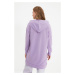 Trendyol Purple Hoodie Printed Knitted Sweatshirt