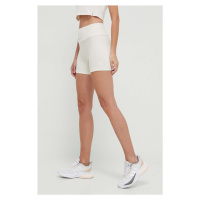 Kraťasy adidas dámské, béžová barva, hladké, medium waist, IP2275