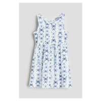 H & M - Vzorované bavlněné šaty - bílá