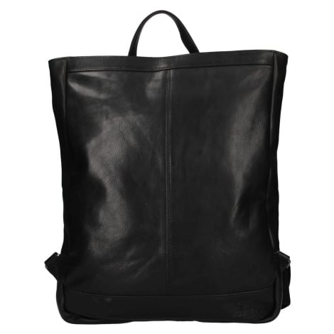 Velký kožený trendy batoh Mustang Linc - černá