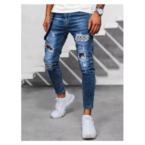 Pánské modré džíny s podšitými dírami DStreet