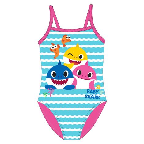 Dívčí plavky - Baby Shark 5244054, tyrkysová / růžová Barva: Tyrkysová