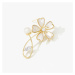 Éternelle Brož s perlou a zirkony Riena - květina B7218-XH1551 Zlatá