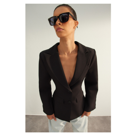 Trendyol Black Limited Edition Fitted Lined Woven Blazer Jacket