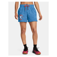 Modré dámské sportovní kraťasy Under Armour Project Rock Terry Underground