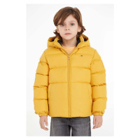 Dětská péřová bunda Tommy Hilfiger žlutá barva