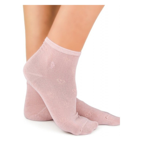 Noviti ST 040 W 02 srdce pudrové růžové Dámské ponožky