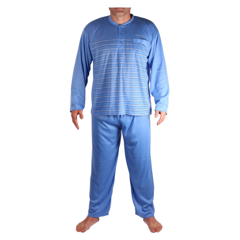 Johan pánské pyžamo s dlouhým rukávem V2003 světle modrá
