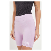 Sportovní šortky The North Face dámské, růžová barva, hladké, high waist