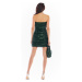 Zelené flitrové šaty bez ramínek A401