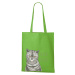 DOBRÝ TRIKO Bavlněná taška s potiskem Naštvaná kočka Barva: Apple green