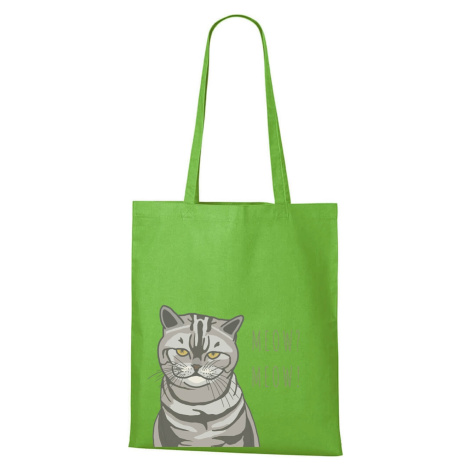 DOBRÝ TRIKO Bavlněná taška s potiskem Naštvaná kočka Barva: Apple green