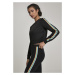 Ladies Multicolor Taped Sleeve Crewneck - black