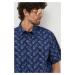 Košile Lacoste tmavomodrá barva, relaxed, s klasickým límcem