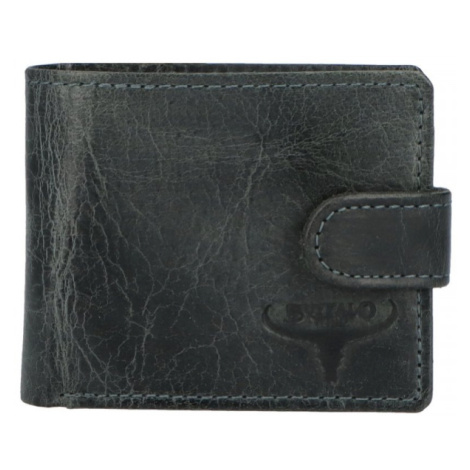Trendová pánská menší kožená peněženka Drupo, černá Buffalo