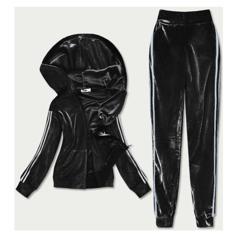 Černý dámský velurový dres s lampasy (81223) Defox