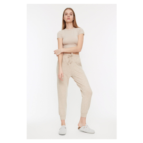 Trendyol Beige Loose Jogger Soft Knitted Sweatpants