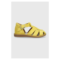 Dětské semišové sandály Pom D'api žlutá barva