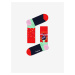 Sada tří párů vzorovaných ponožek v modré, červené a růžové barvě Happy Socks