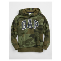 Khaki klučičí dětská mikina GAP Logo camo pullover hoodie