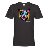 Pánské tričko s potiskem plemene Austrálsky honácký pes s volitelným jménem