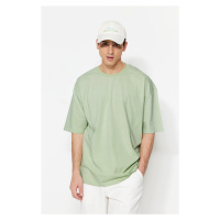 Trendyol Mint Oversize/Wide Cut Basic tričko ze 100% bavlny